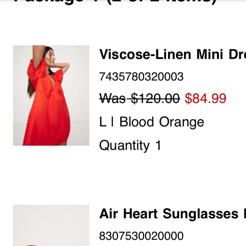 Banana Republic Blood Orange Viscose Linen mini dress
